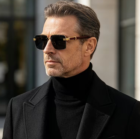 Monarch™ Luxury Rimless Sunglasses | Premium Wood Accent