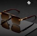 Monarch™ Luxury Rimless Sunglasses | Premium Wood Accent