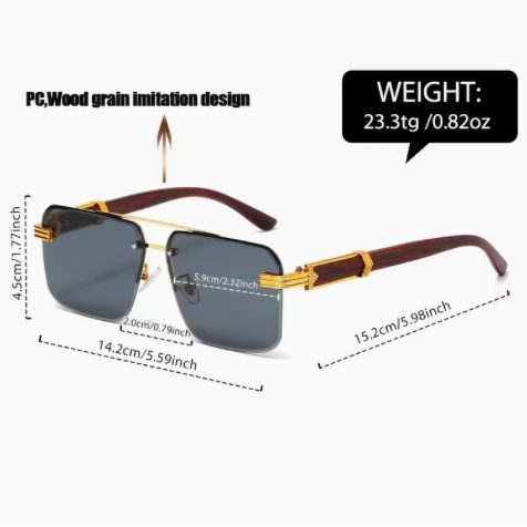 Monarch™ Luxury Rimless Sunglasses | Premium Wood Accent
